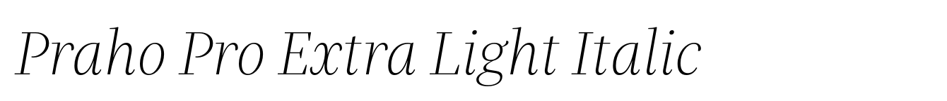 Praho Pro Extra Light Italic